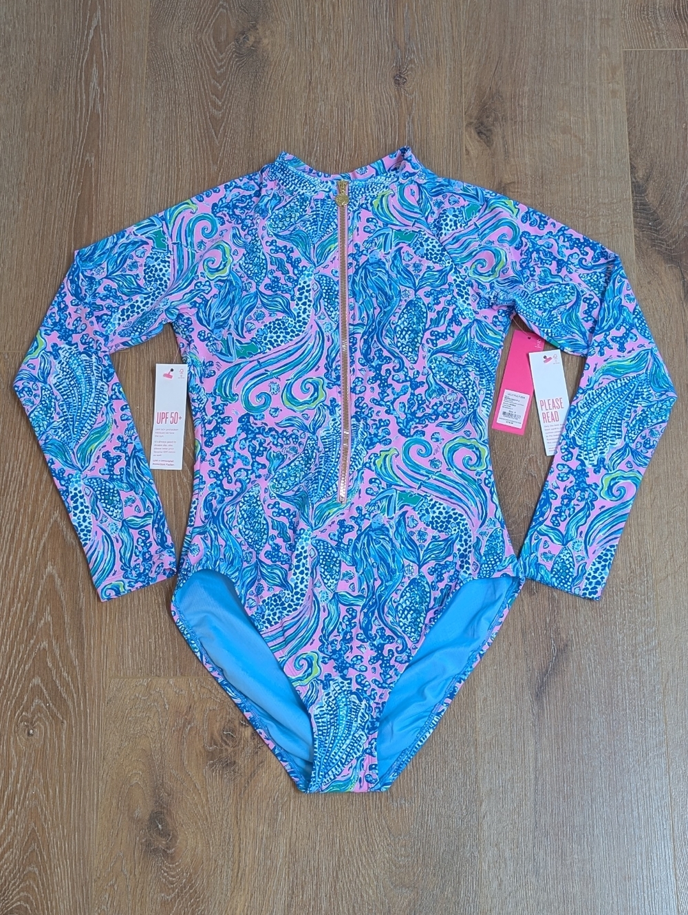 NWT Lilly Pulitzer Randee Rash Guard One Piece Swimsuit Size 8 - Picture 2 of 7